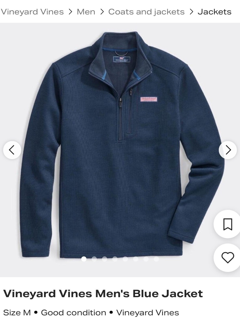 Vineyard Vines Men's Navy Half-Zip Pullover Sweater